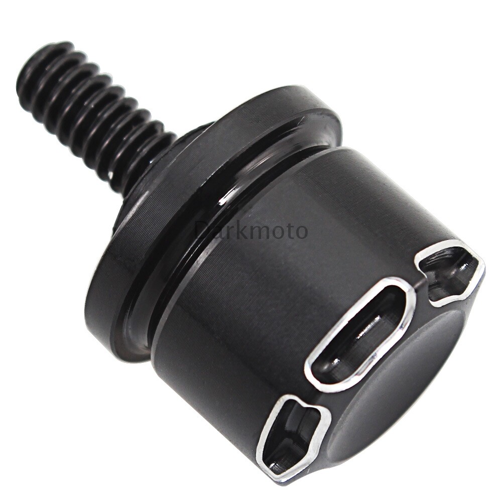 6mm CNC Motorcycle Black and White Lace Billet Rear Passenger Seat Bolt Screw