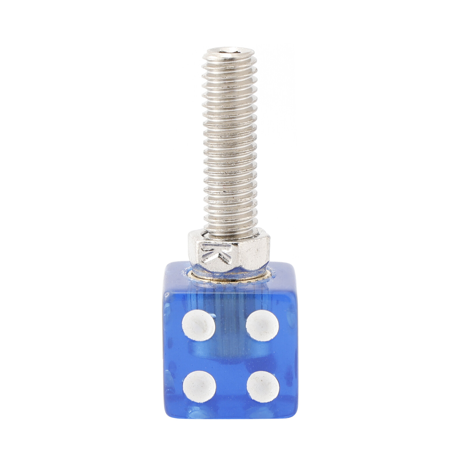 2x Motorcycle Bike Plastic Blue Dice License Plate Bolt On Screw On Frame Nut