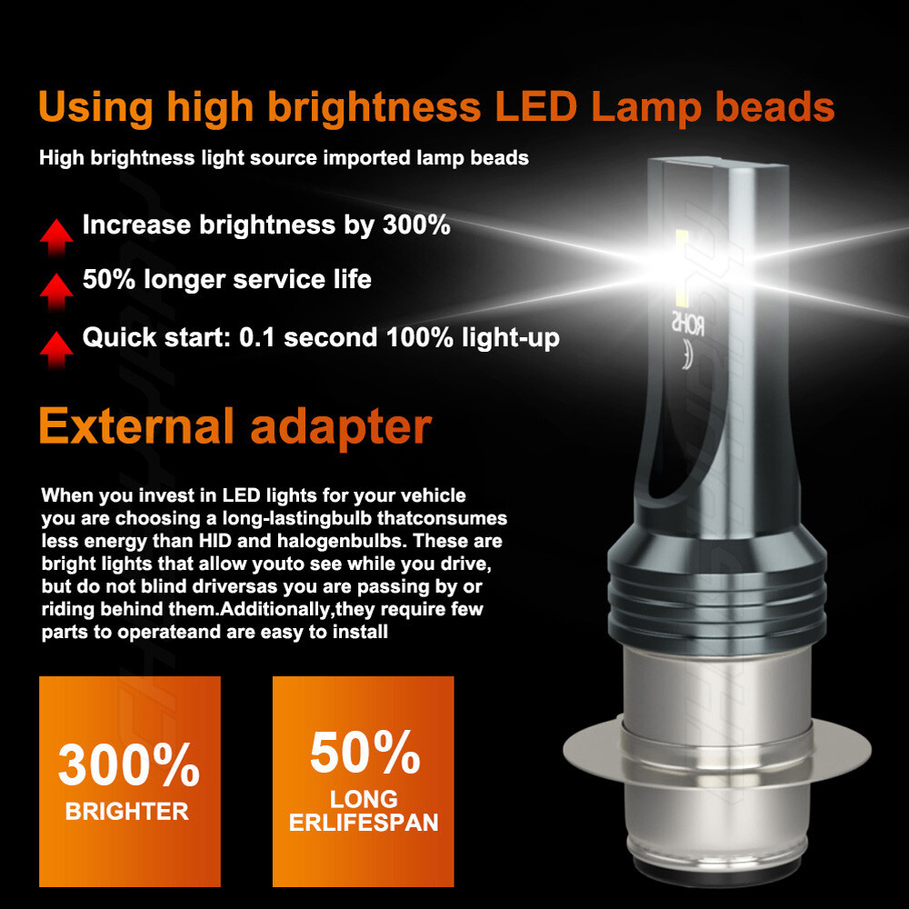 Ultra Bright AC/DC LED Headlight Bulbs for Honda 2005-2014 CRF450X motorcycle