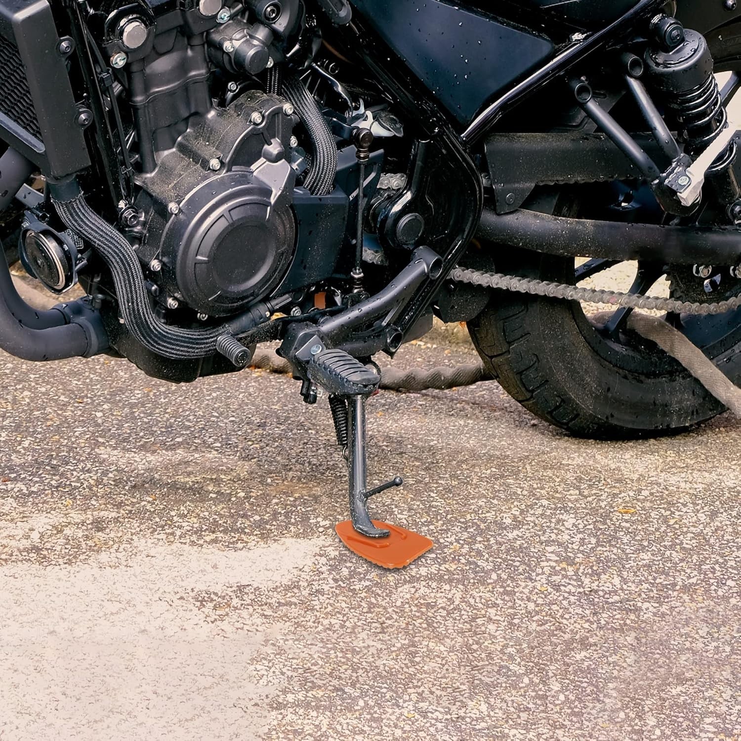 2pcs Motorcycle Kickstand Pad Support Plate Pad Parking Stand Side Stand Exte…