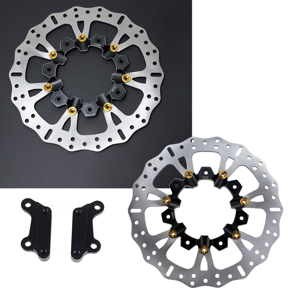 2PCS 14.0″ Black Gold Big Agitator Front Brake Rotor for Harley 09-23 Touring FL