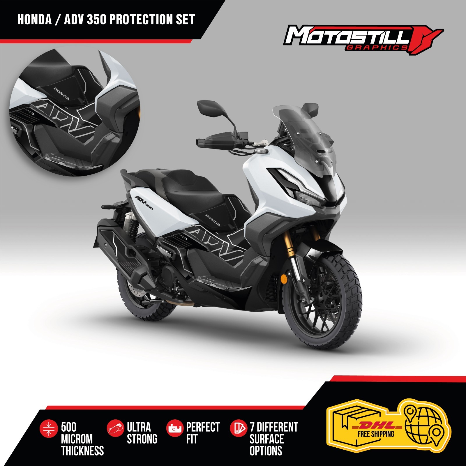 Honda Adv 350 Protect Graphic Sticker Decal Wrap Kit Fits / 2023-2025