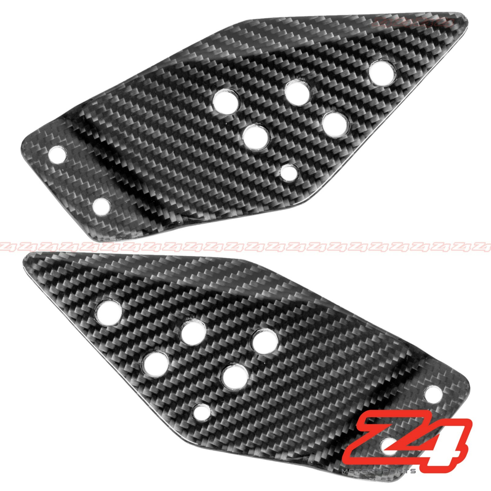 2007-2012 Z750 / R Carbon Fiber Rearset Foot Peg Heel Guards Mount Plate Cowling
