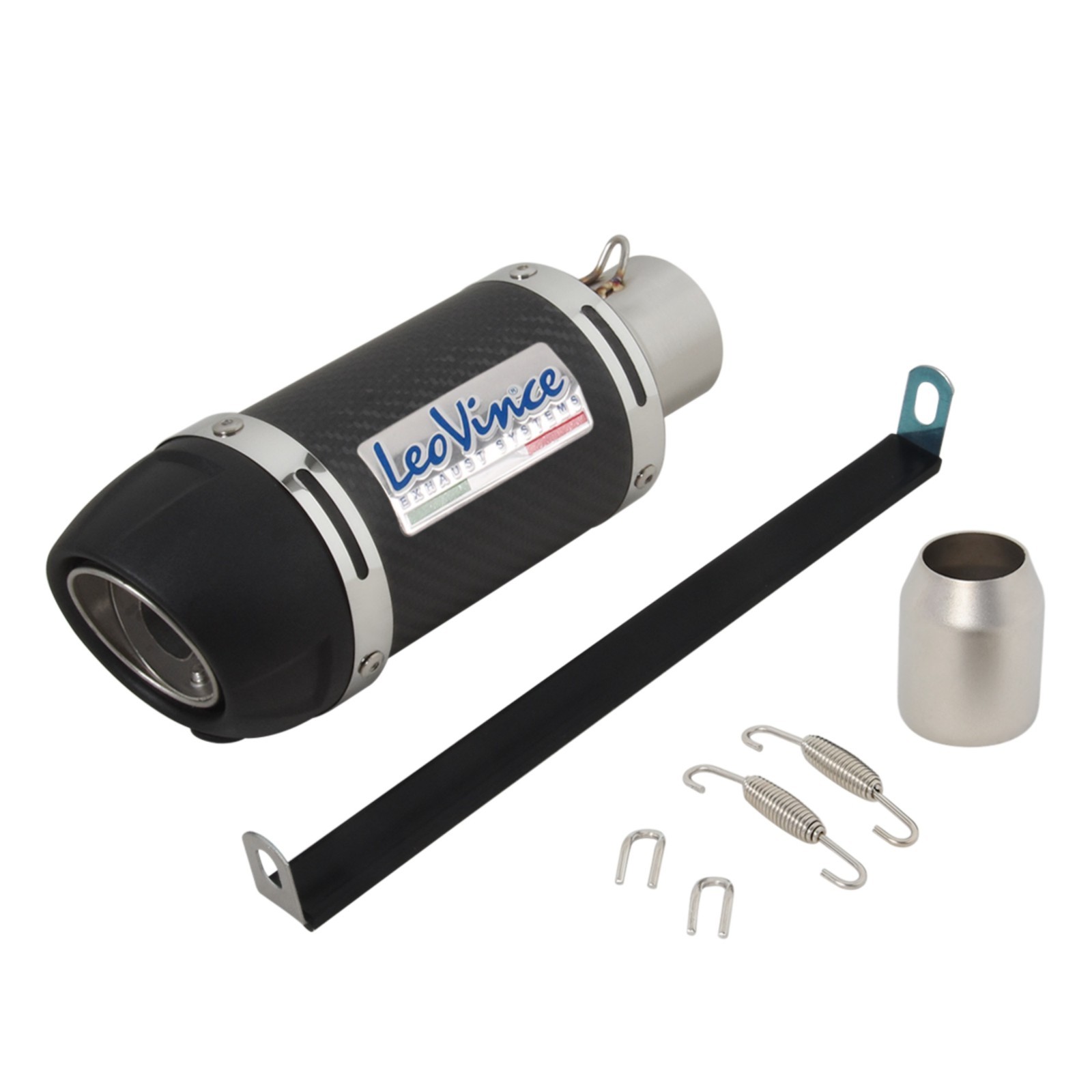 38-51mm Universal Motorcycle Exhaust Slip On Tip Short Muffler Link Pipe Carbon