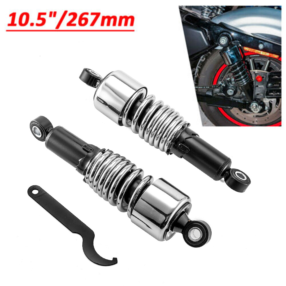 Chrome 10.5″ Rear Absorber Shocks Lowering For 88-24 Harley Sportster 883 1200