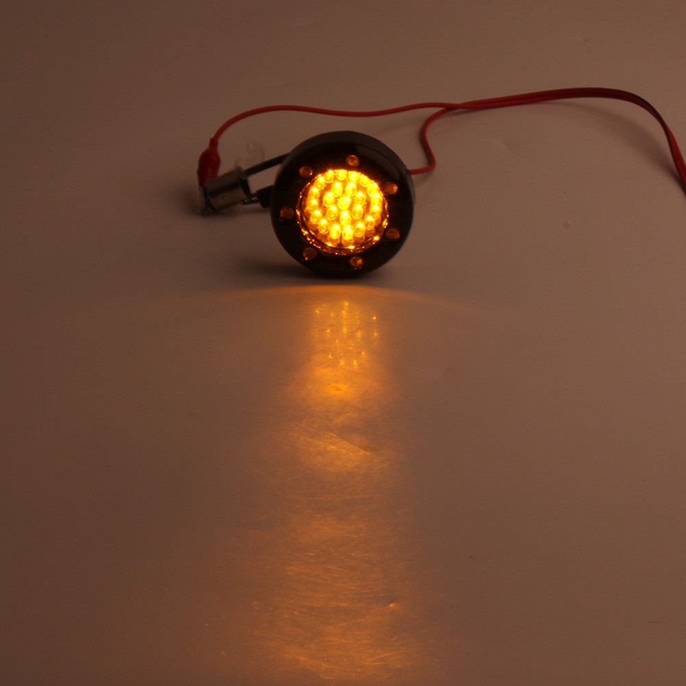 1 Pair LED Black Fire Ring Turn Signals Lights for Harley Softail Dyna