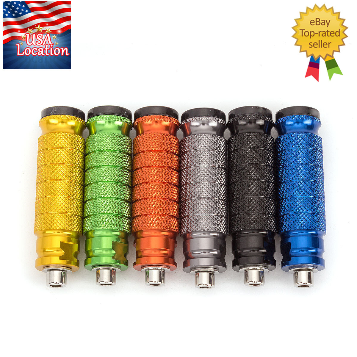 8mm Universal Motorcycle CNC Rearset Footrests Footpegs Foot Pegs Pedals Racing