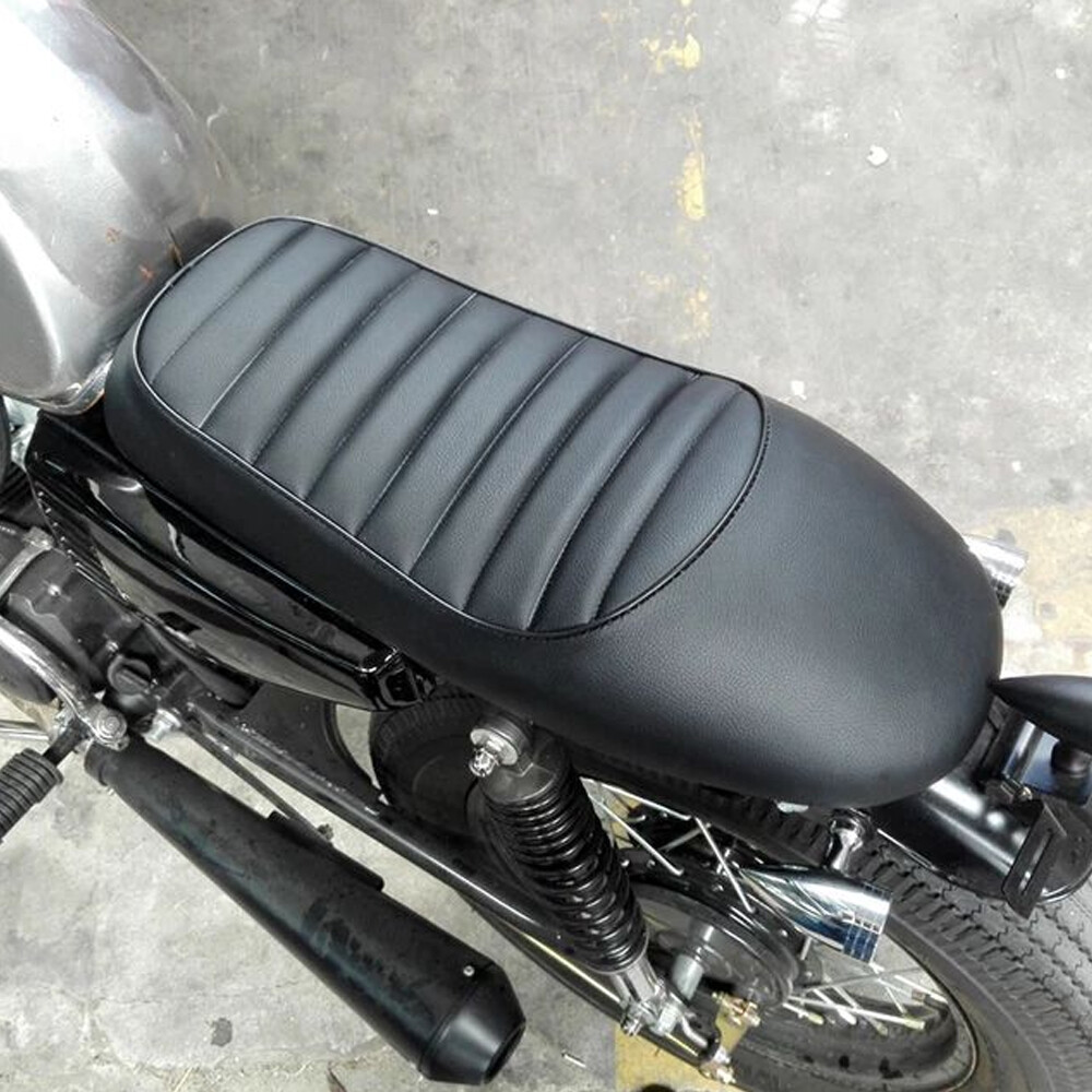Motorcycle Vintage Cafe Racer Flat Brat Saddle Seat Fit Yamaha For Honda CB CL