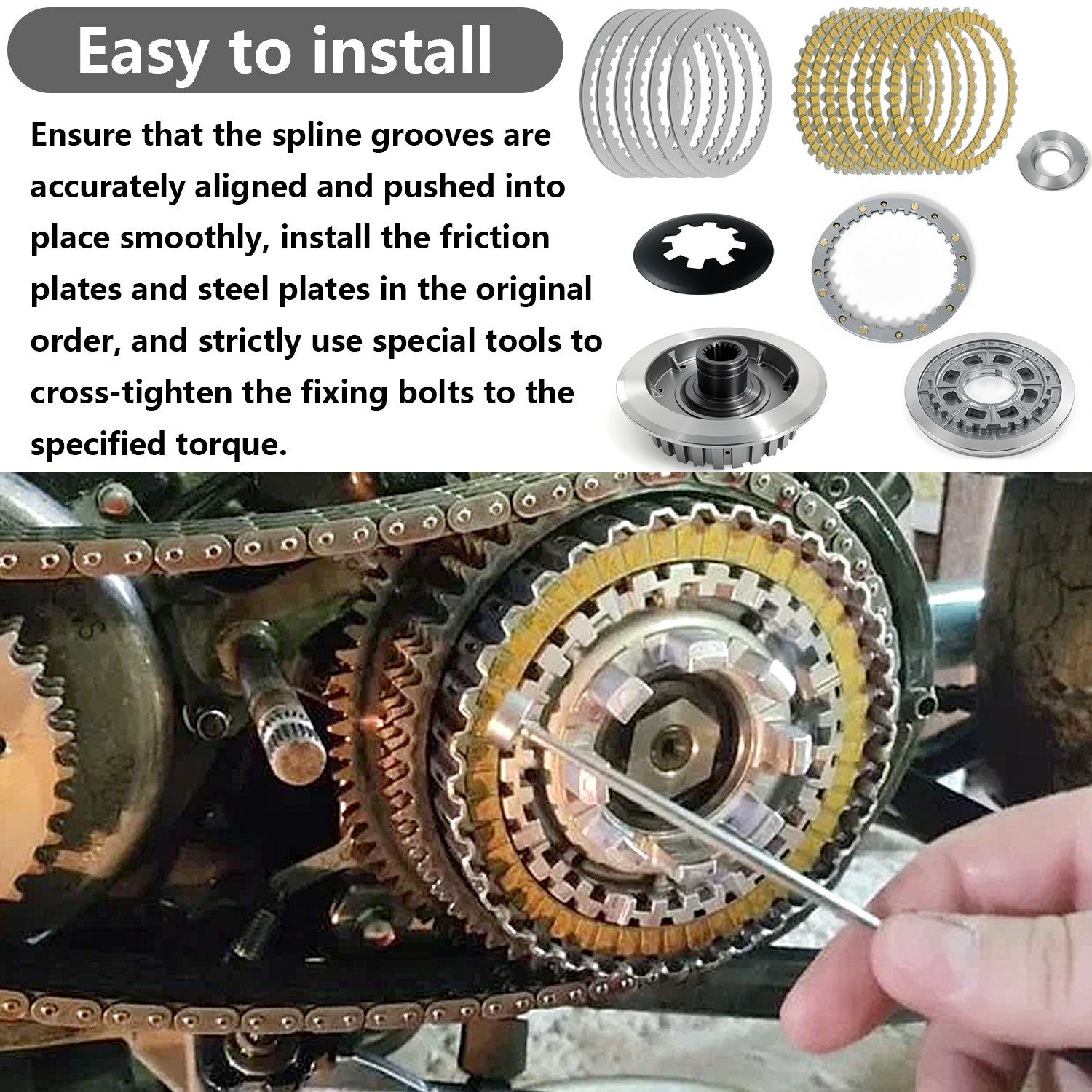 Complete Clutch Pressure Plates Kit Set for Harley Sportster 1200 1991-2020