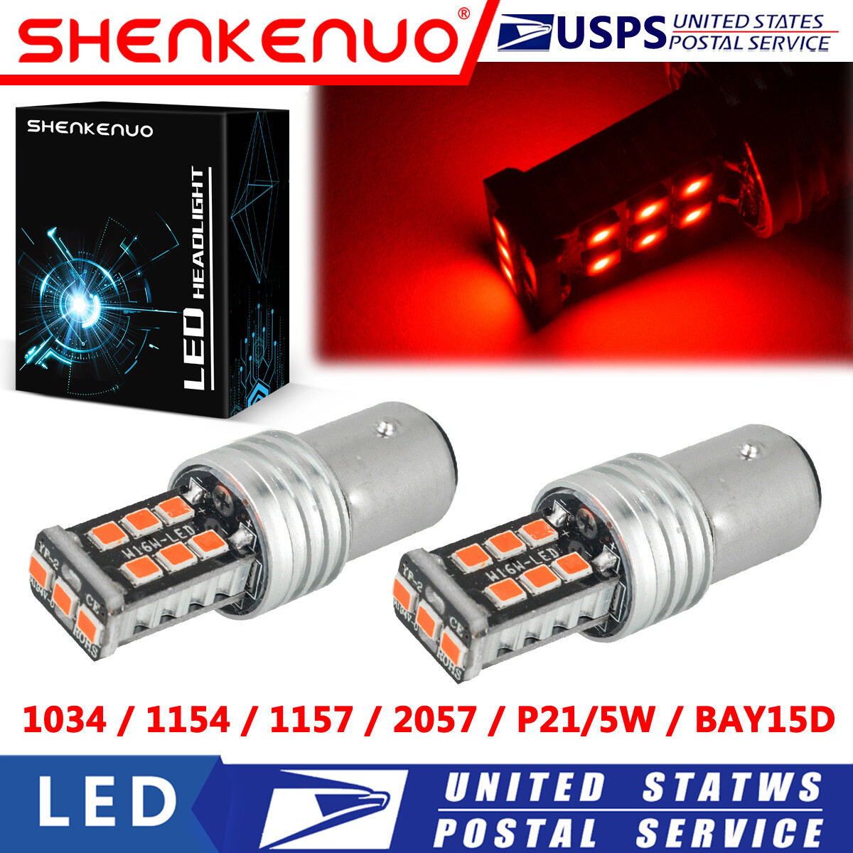 For Yamaha Excel EC340 EC540 – 2X 1157 LED Tail Light Stop Light Brake Light US
