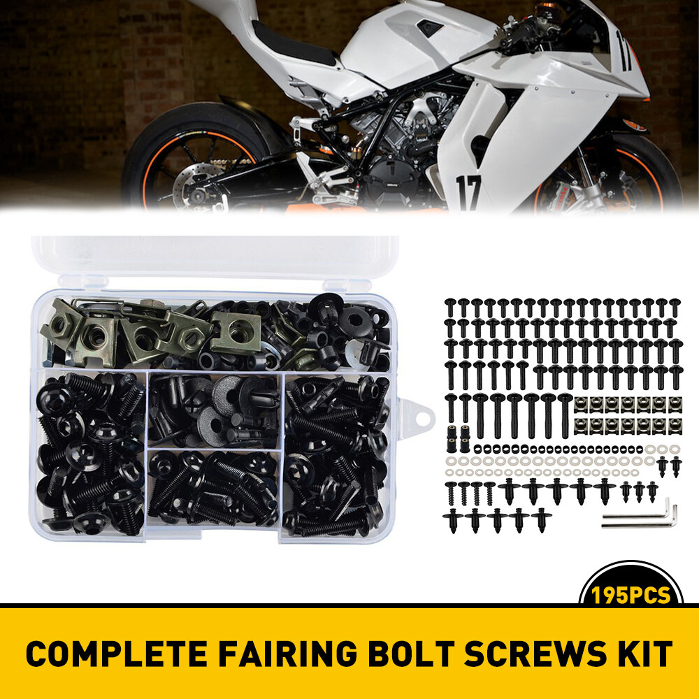 195PCS Motorcycle Complete Fairing Bolt Kit Body Screws Set Accessories Parts US