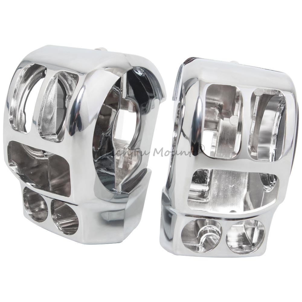 Chrome Handlebar Control Switch Housing Cover For Harley Road Glide Street Glide