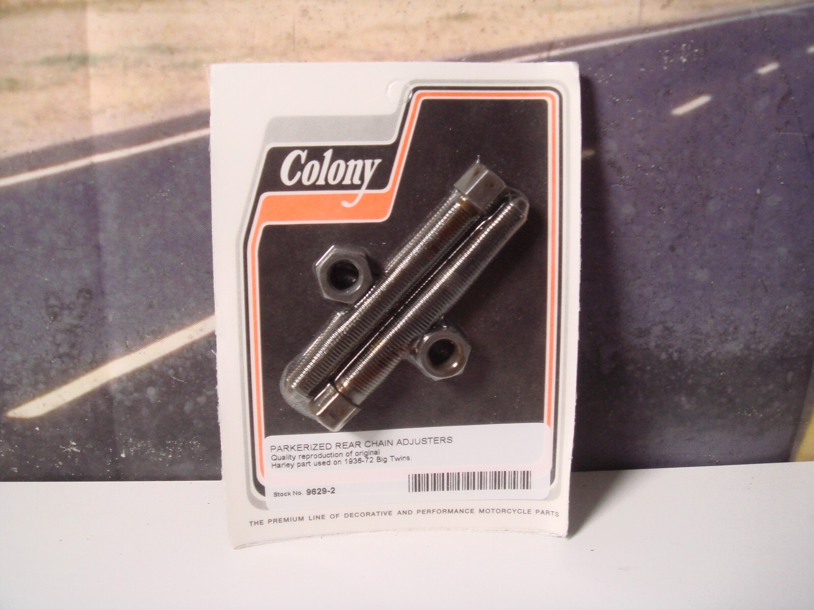 Harley 2 Rear Chain Adjusters Big Twins ’36-1972 Hex Parkerized Colony 9629-2 T8