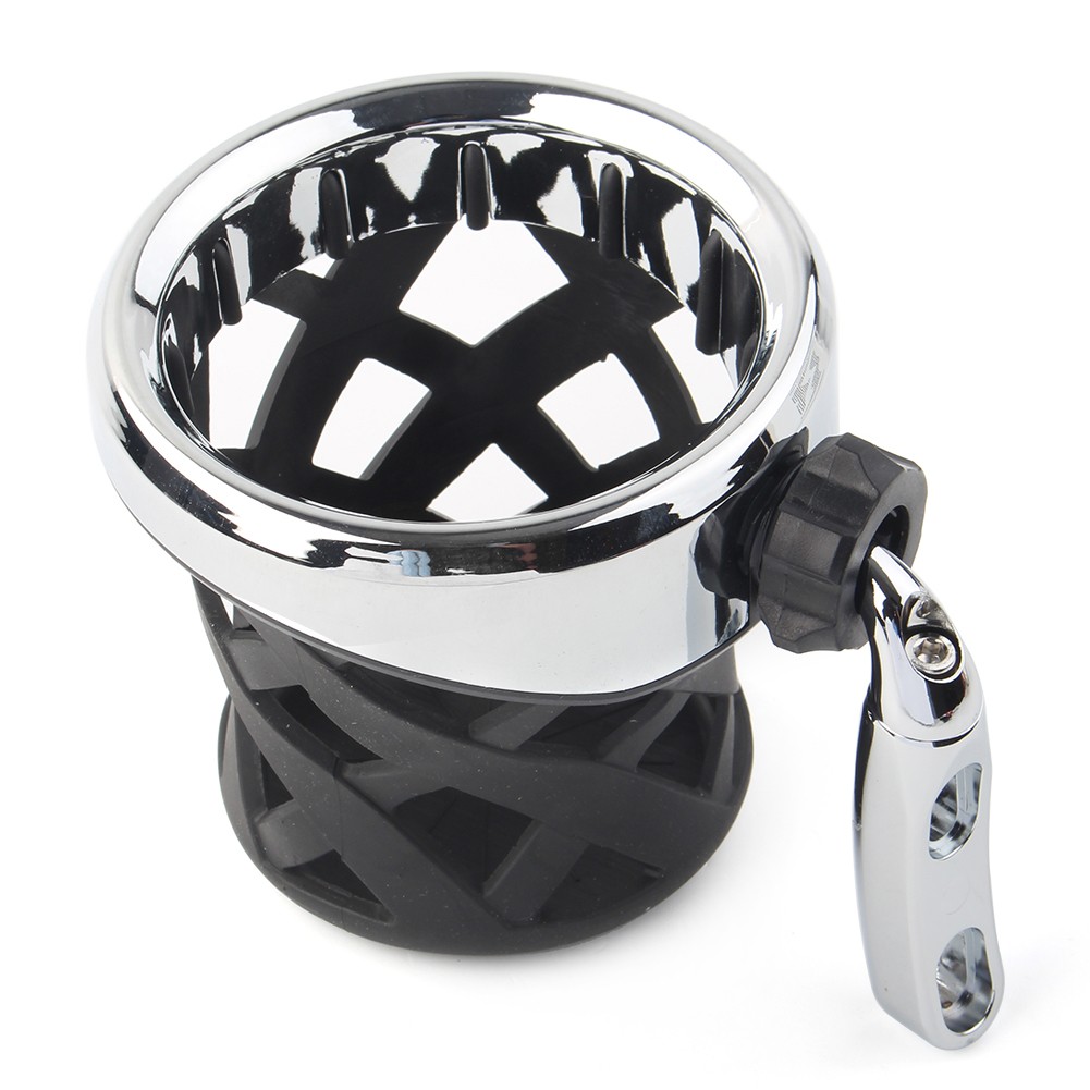 Universal Motorcycle Handlebar Cup Holder Chrome Drink Basket for Harley
