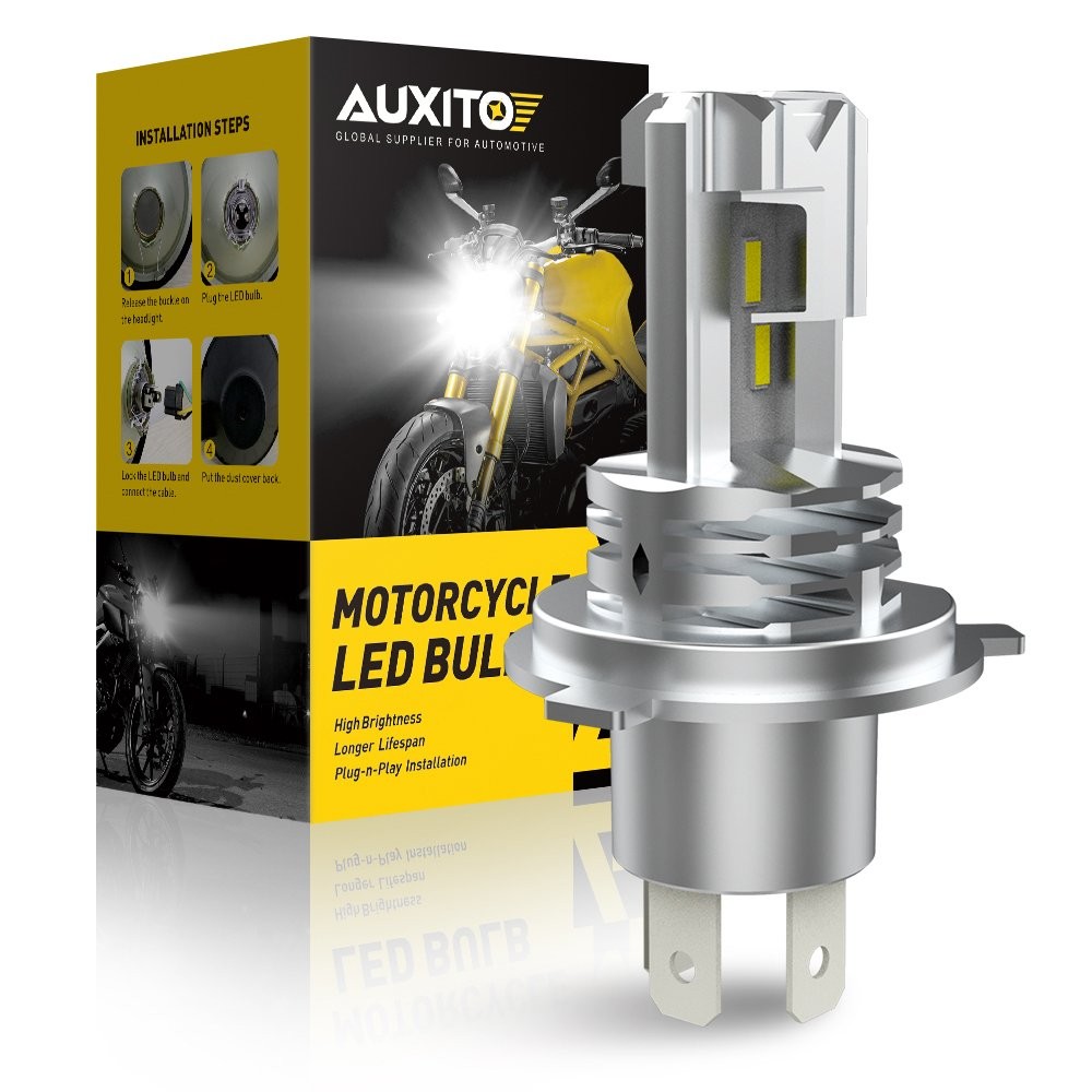 1-10X Motorcycle H4 HB3 LED Bulb Headlight High Low Beam 6000K White Lamp AUXITO