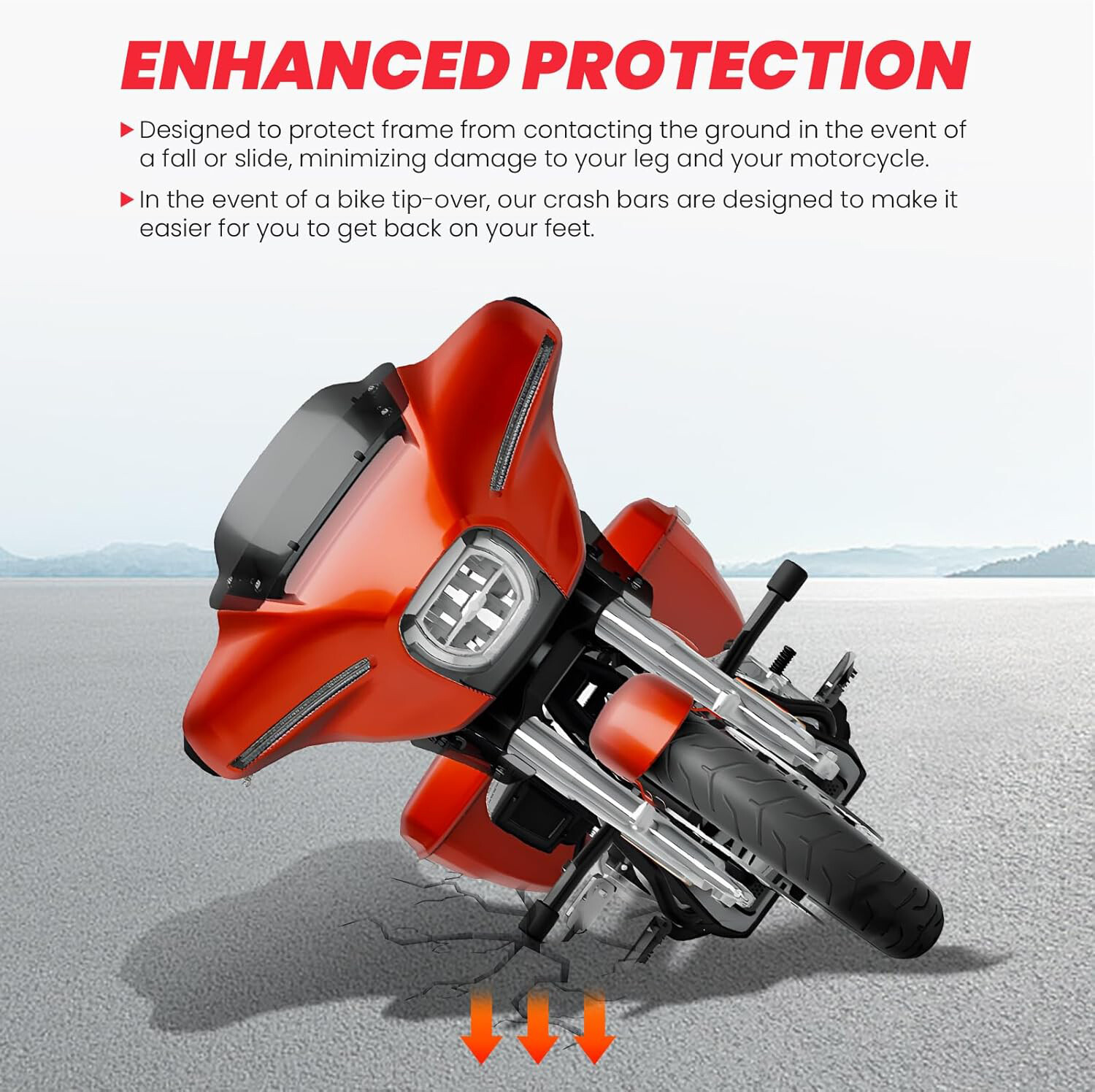 Flat Out Bar Engine Guard Crash Bar for 2014-25 Harley Road Street Glide Special