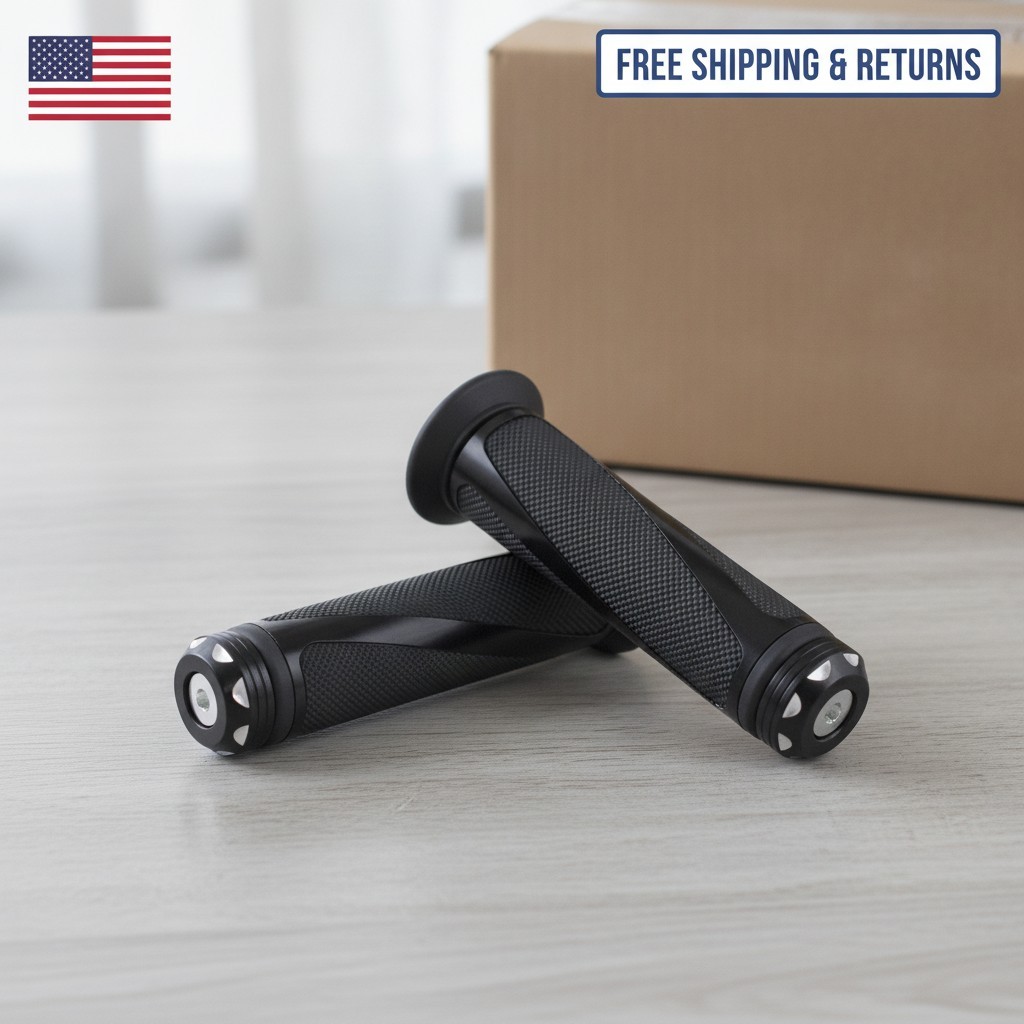 Upgrade Your Ride: Aluminum Motorcycle Grips – Fits 7/8 & 1 Inch Bars
