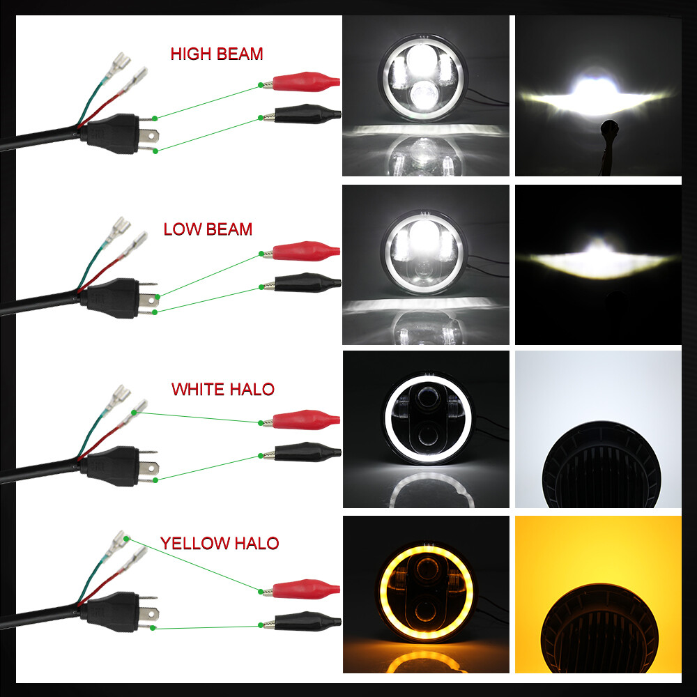 Halo 5.75″ LED Headlight For Shadow ACE Sabre Spirit VLX 600 750 1100 GL 1800