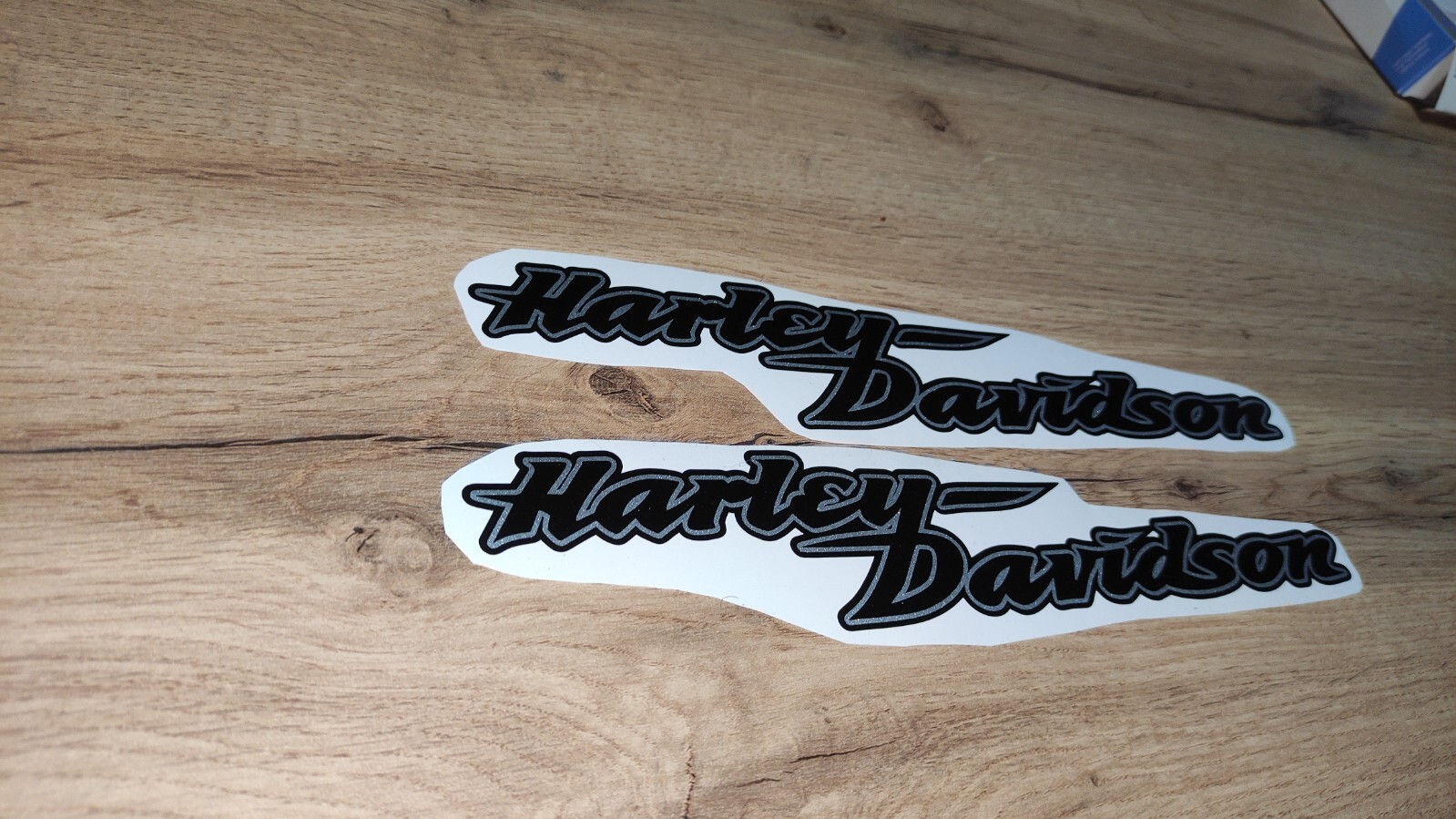 Harley davidson silver black tank decal sticker kit 10×2″ inches