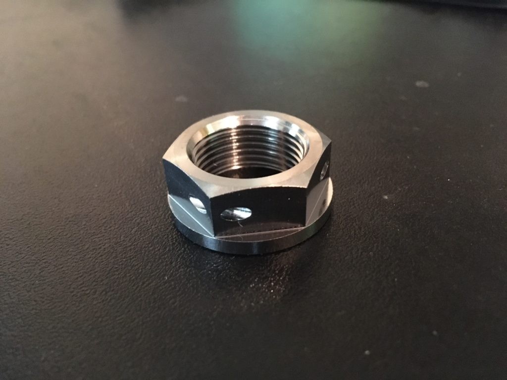 APRILIA RS660 2021+ Titanium Rear Axle Nut Gr5 – Pre-Drilled Race Spec RS 660