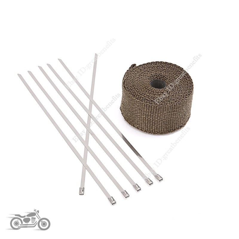 Exhaust Manifold Pipe Lava Heat Shield Wrap Motorcycle Thermal Tape 2”x7t