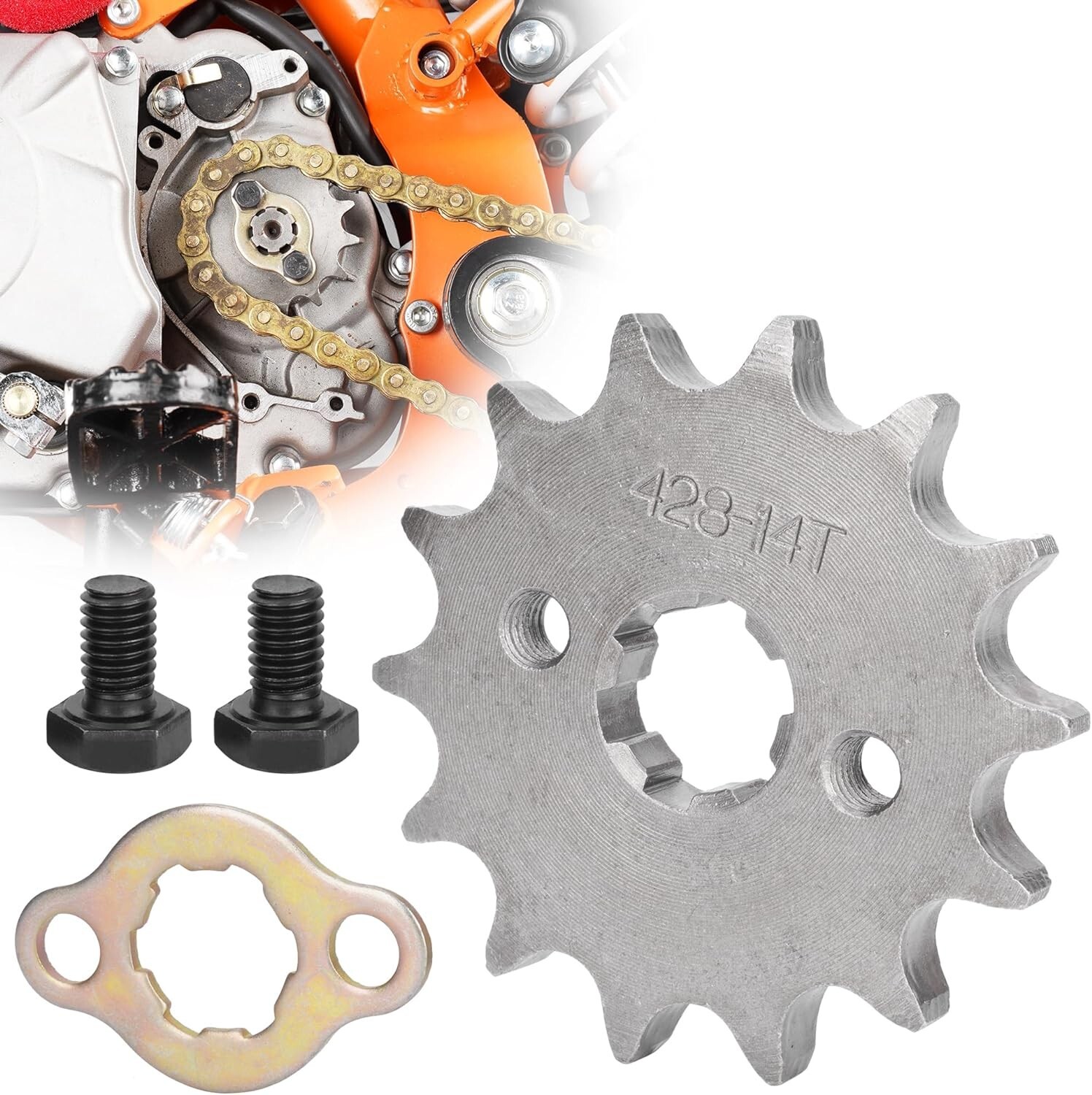428 Front Chain Engine Sprocket 14 Teeth 17mm 110cc 125cc ATV Quad Dirt Bike