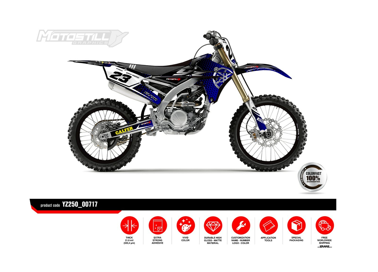 YZ250F-YZF250 2014-2018 YZ450F-YZF450 2014-2017 GRAPHIC STICKER SET DECAL KIT