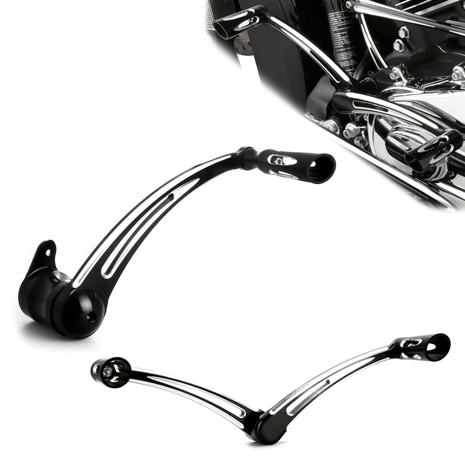 For Harley Chromed Edge Cut Brake Shifter Heel Toe levers Road King 1997-2007