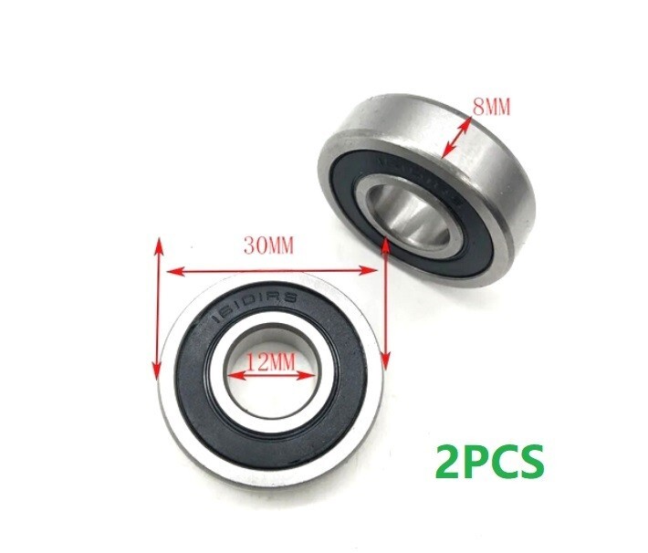 2PCS 12x30x8mm 16101-2RS Deep Groove Ball Bearing Double Sealed