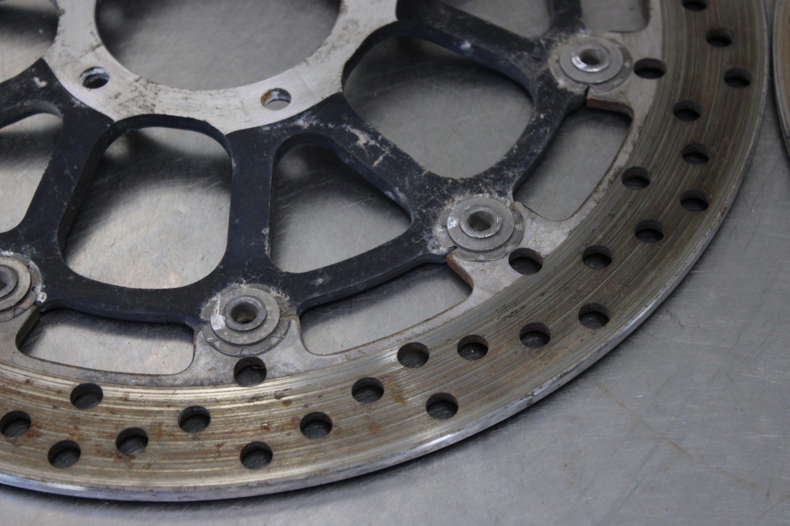 11-13 DUCATI 848 EVO FRONT LEFT RIGHT BRAKE ROTORS DISCS RUST