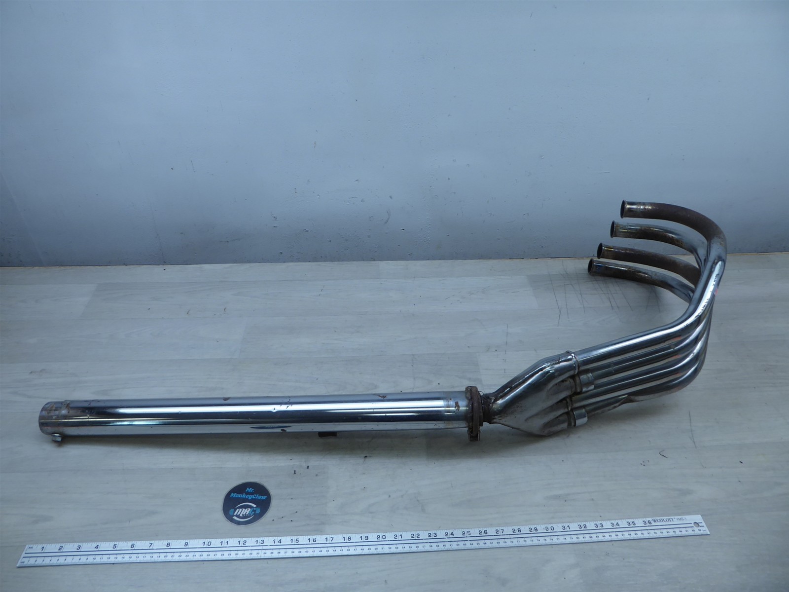 1975 Honda CB400F Four H21003. OEM 4-1 exhaust headers w/muffler