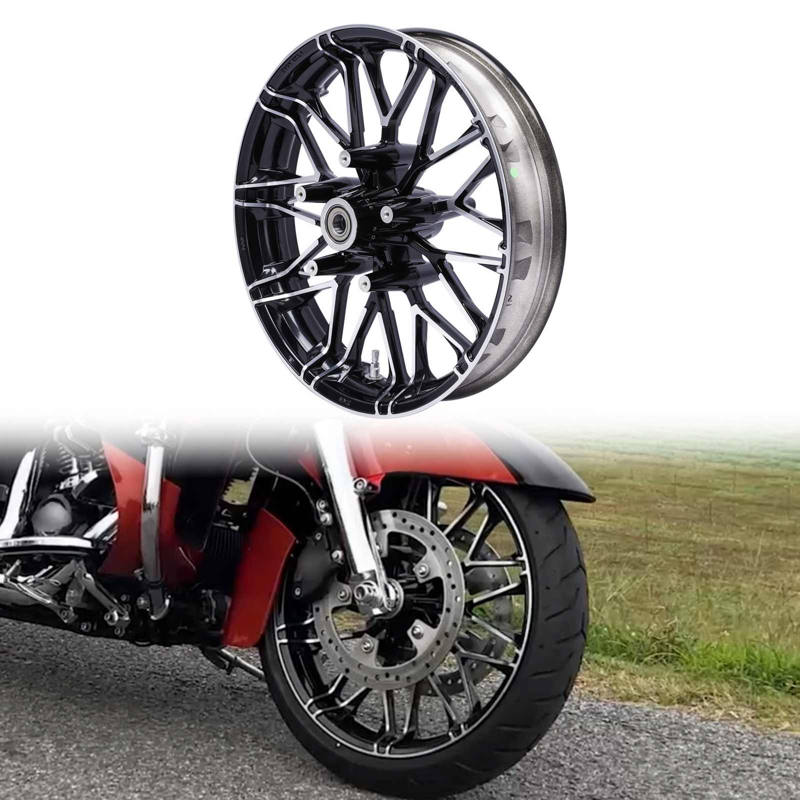 19” Front Wheel Rim Hub Fit For Harley Touring Road King Glide ABS 2008-2023