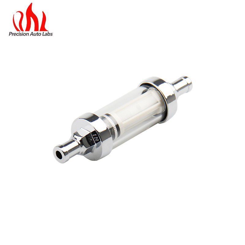 Universal 9748 3/8Inch Clear Glass Fuel Filter Car Petrol Diesel Inline Reusable