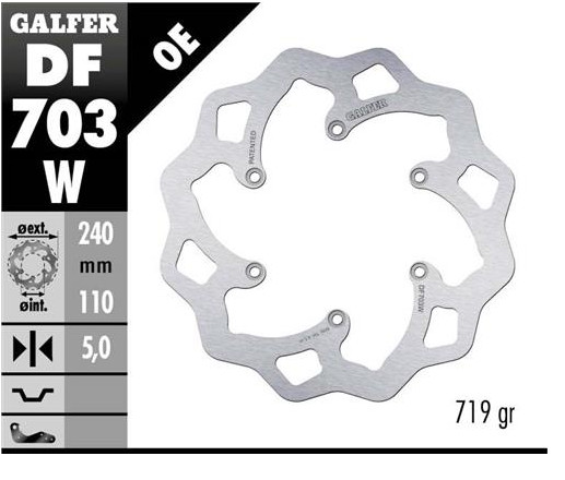 Galfer Wave Brake Disc 240x5mm Rear For KTM 950 Adventure S 2003