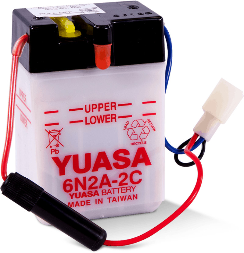 Yuasa For 6N2A-2C Conventional 6-Volt Powersports Battery With Improved Cranking