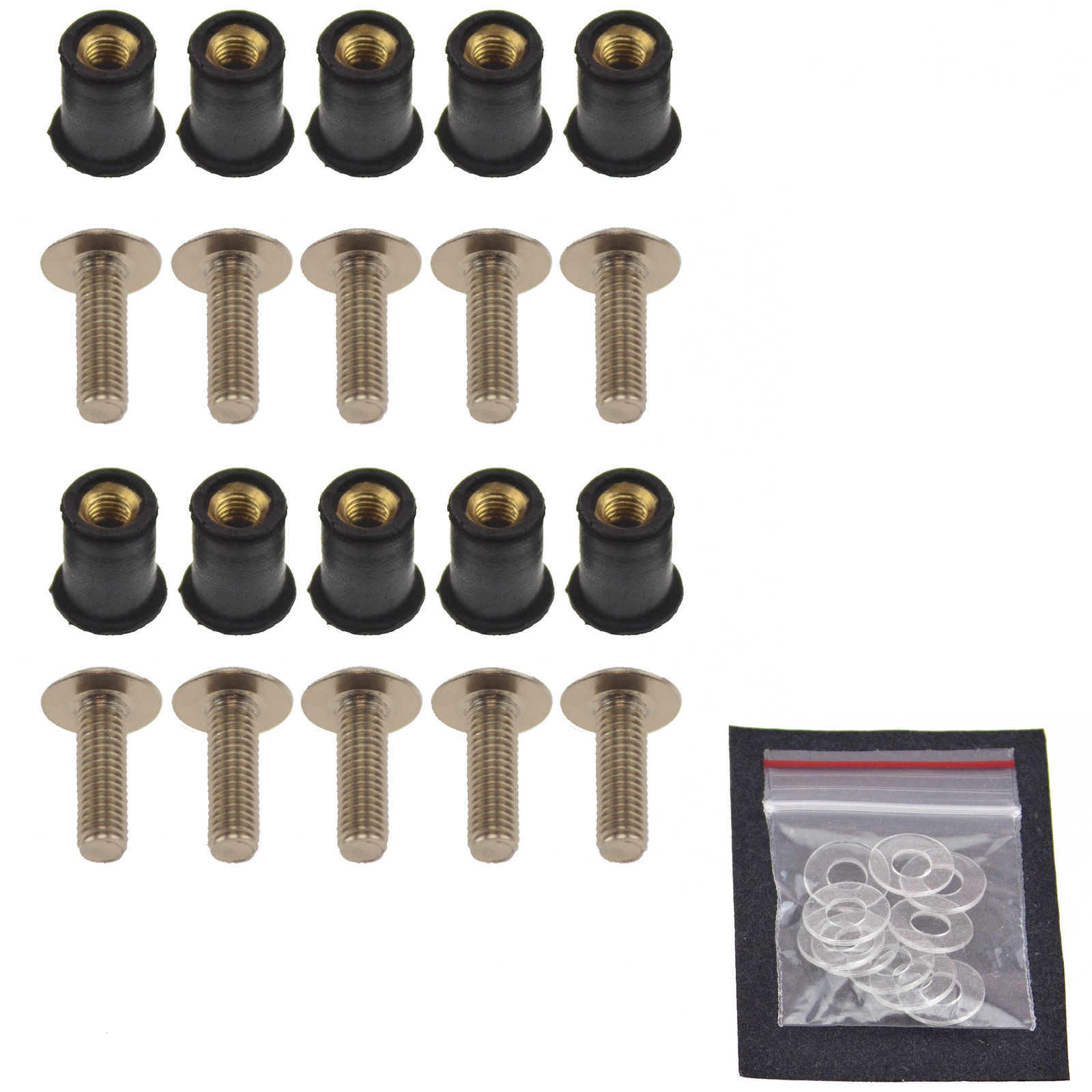 M5 x 1.25p Wellnut Fairing Titanium CBR GSXR ZX 10x Windscreen Bolt Kit Fastener