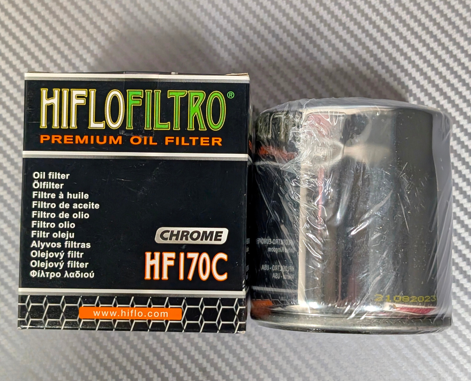 HF170C Premium Oil Filter CHROME Spin On Harley Davidson 1980+up