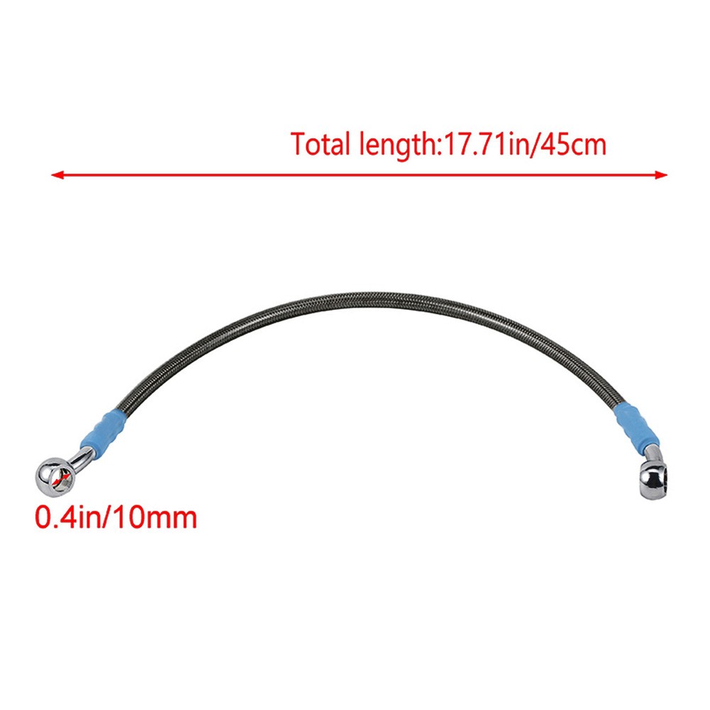 45cm Universal Motor Braided Brake Clutch Oil Hose Stainless Line Banjo Pipe