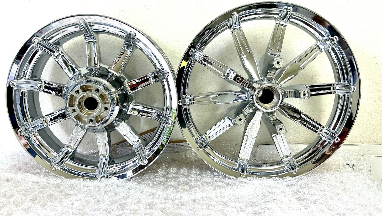 HARLEY TOURING IMPELLER CHROME WHEELS ROTORS 2009-17 STREET GLIDE OUTRIGHT