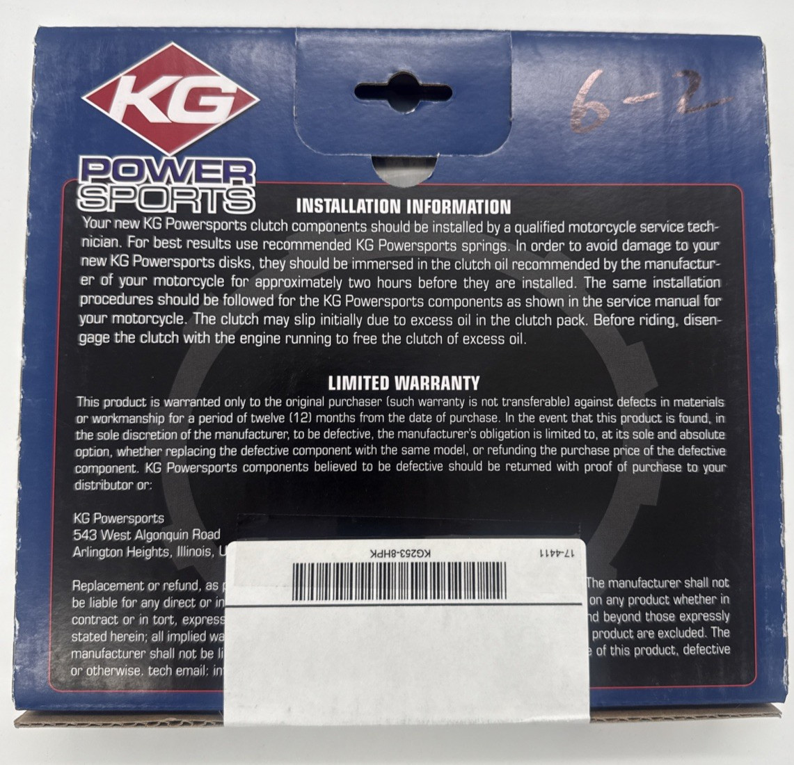 KG Powersports Clutch Set KG253-8HPK Yamaha YZ250F WR250F 2001-2013 High Perf.