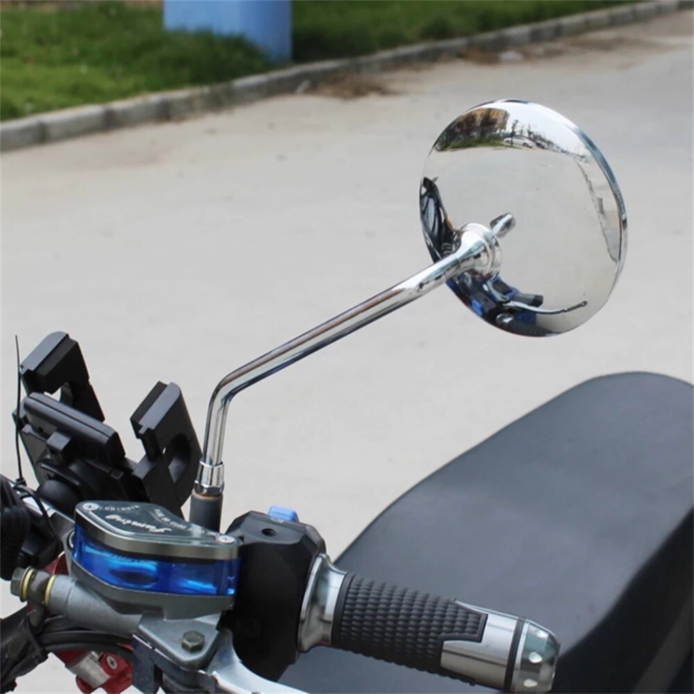 Motorcycle Chrome Round Rearview Side Mirrors 10mm For Triumph Bonneville T100