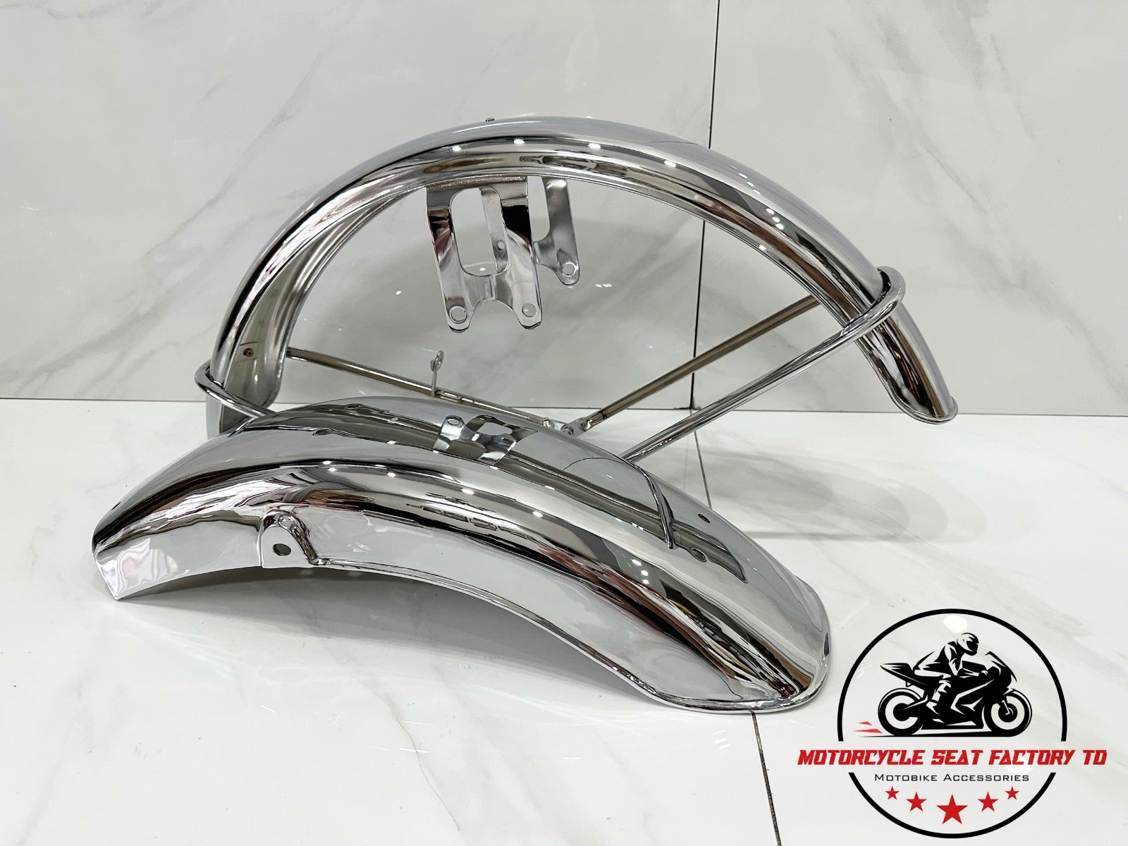Front &Rear Fender Set for Suzuki GT750 Chrome 53100-31702 Rep 63113-31000.72-77