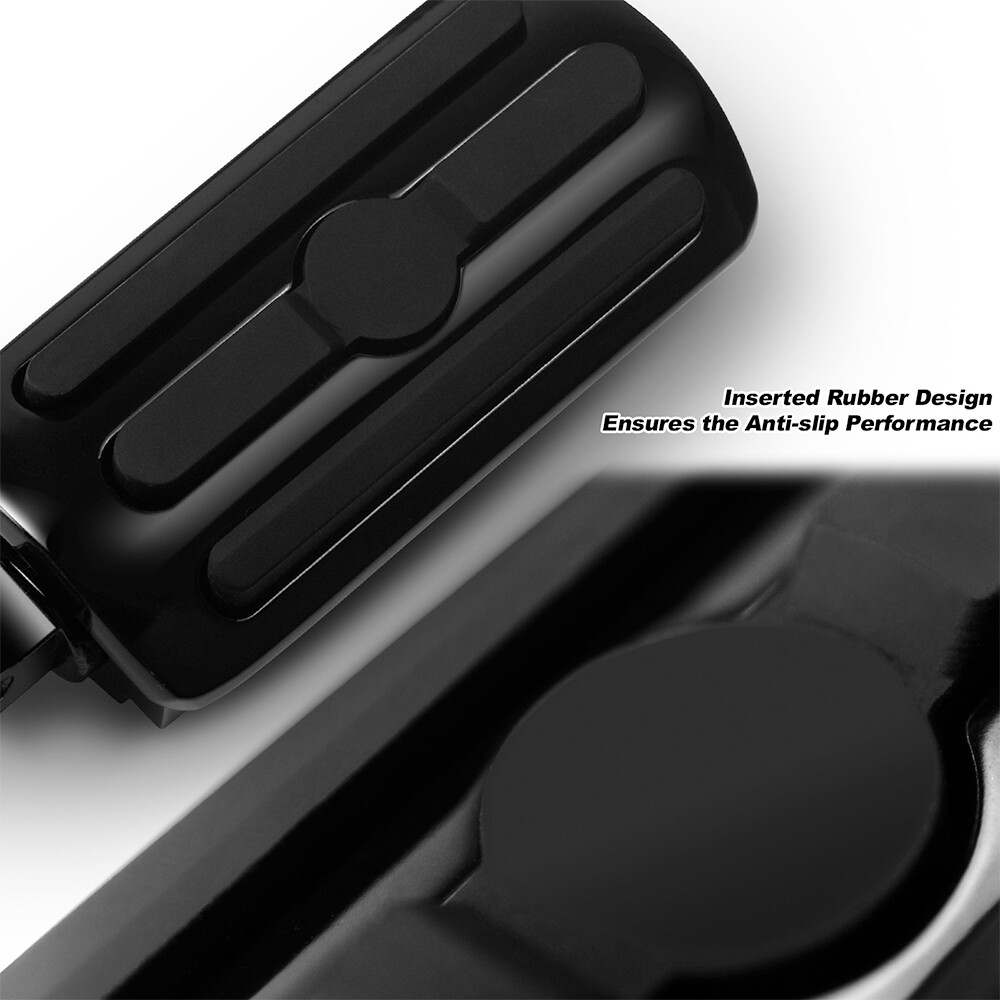 Black Foot Pegs w/ Brackets Passenger Rear Pegs For Harley Touring 1993-2023 US