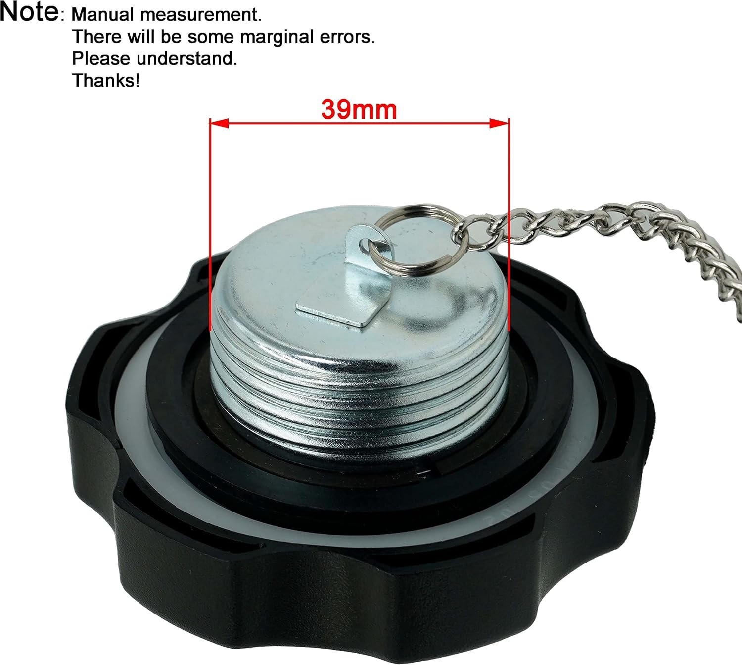 Threaded Vented Screw on Gas Cap w/ Chain for Honda GX200 GX390 Engine