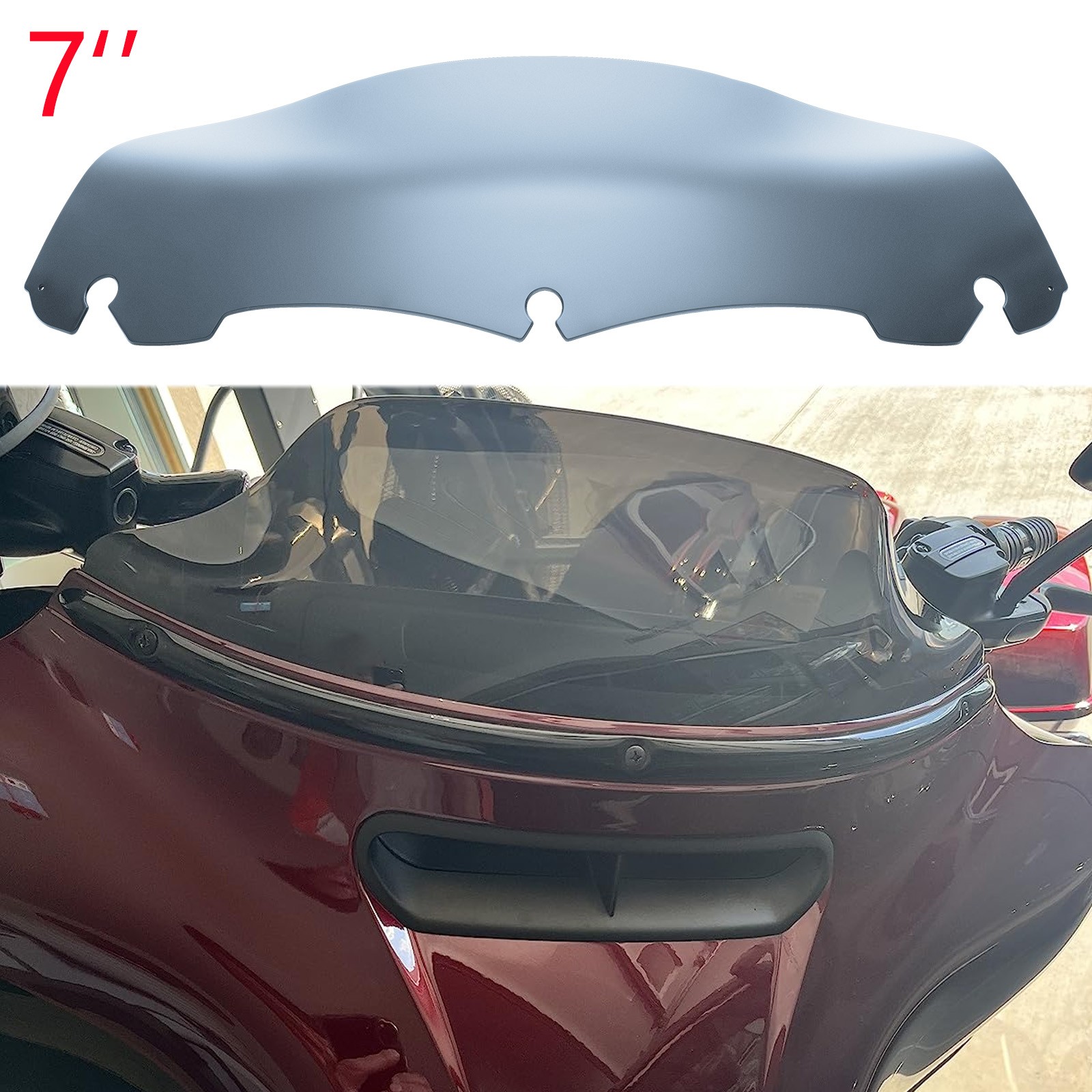 Smoke 7″ Wave Windshield Windscreen For Harley Ultra Limited FLHTK 2014-2024