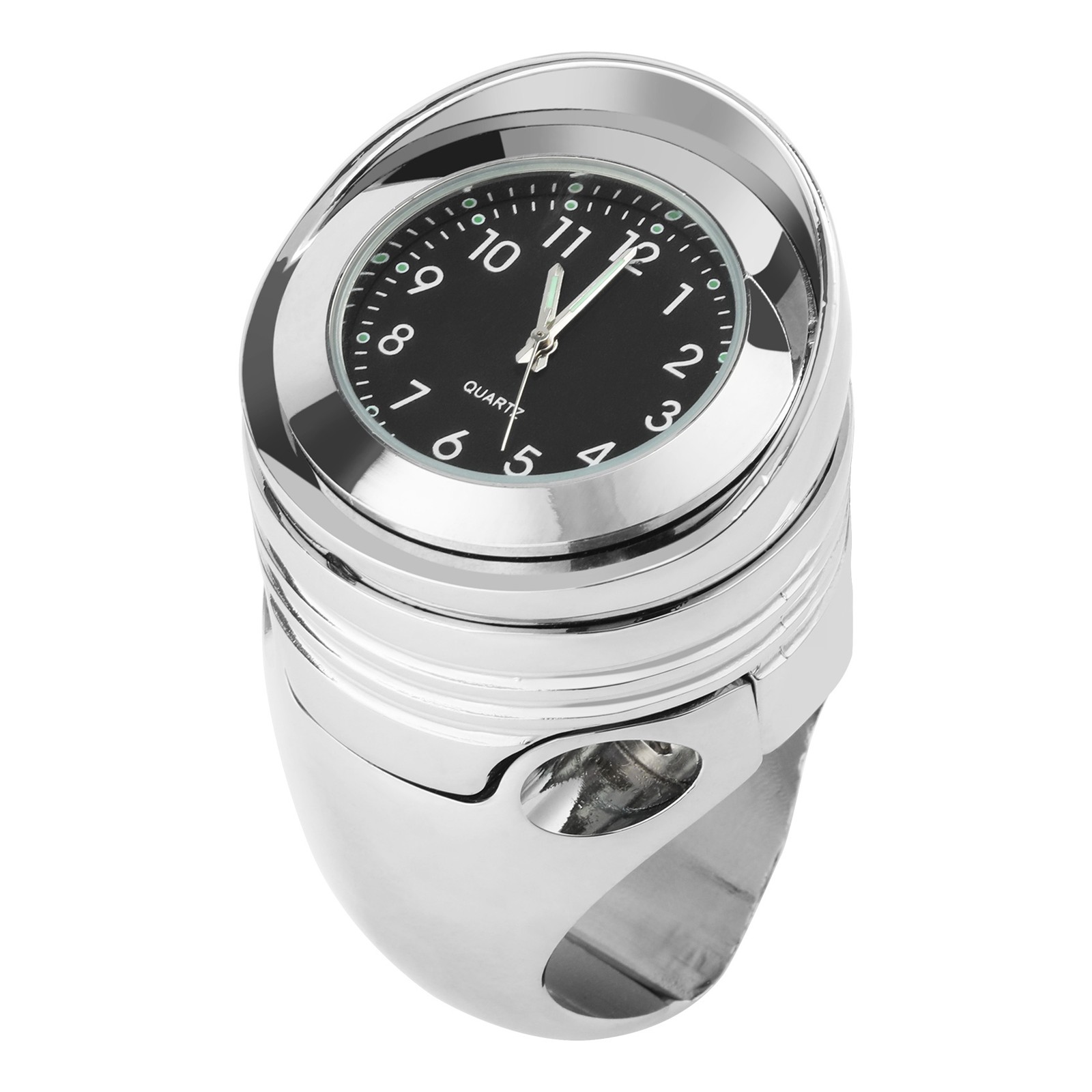 Handlebar Clock Chrome 1.25″ Mount Fit For Universal Motorcycle