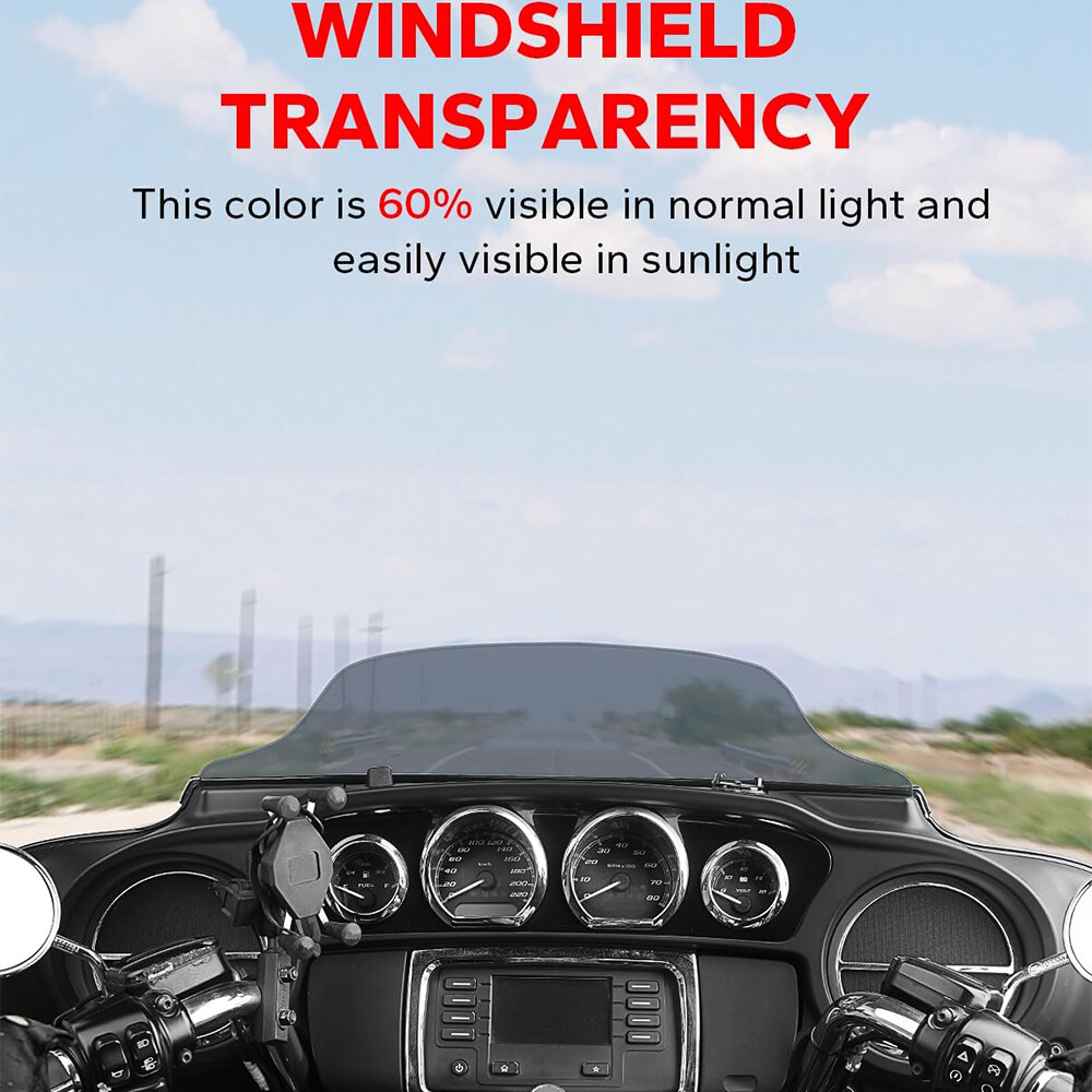 4″ Smoke Windshield Windscreen For Harley Street Glide Special Touring 2014-2024