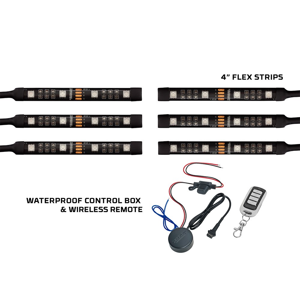 LEDGlow 6pc Advanced Million Color Mini LED Motorcycle Neon Accent Light Kit