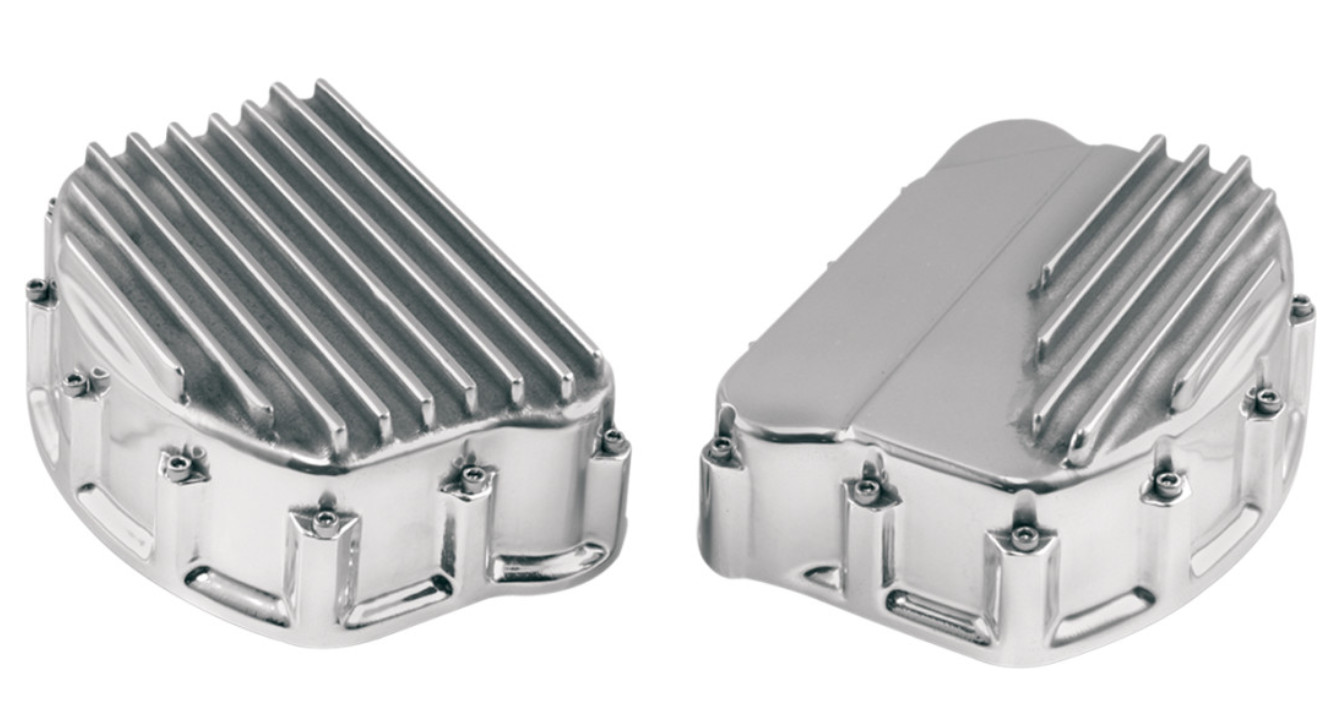 Custom Cycle Engineering Polished Finned Rocker Covers Harley Panhead 1948-1965