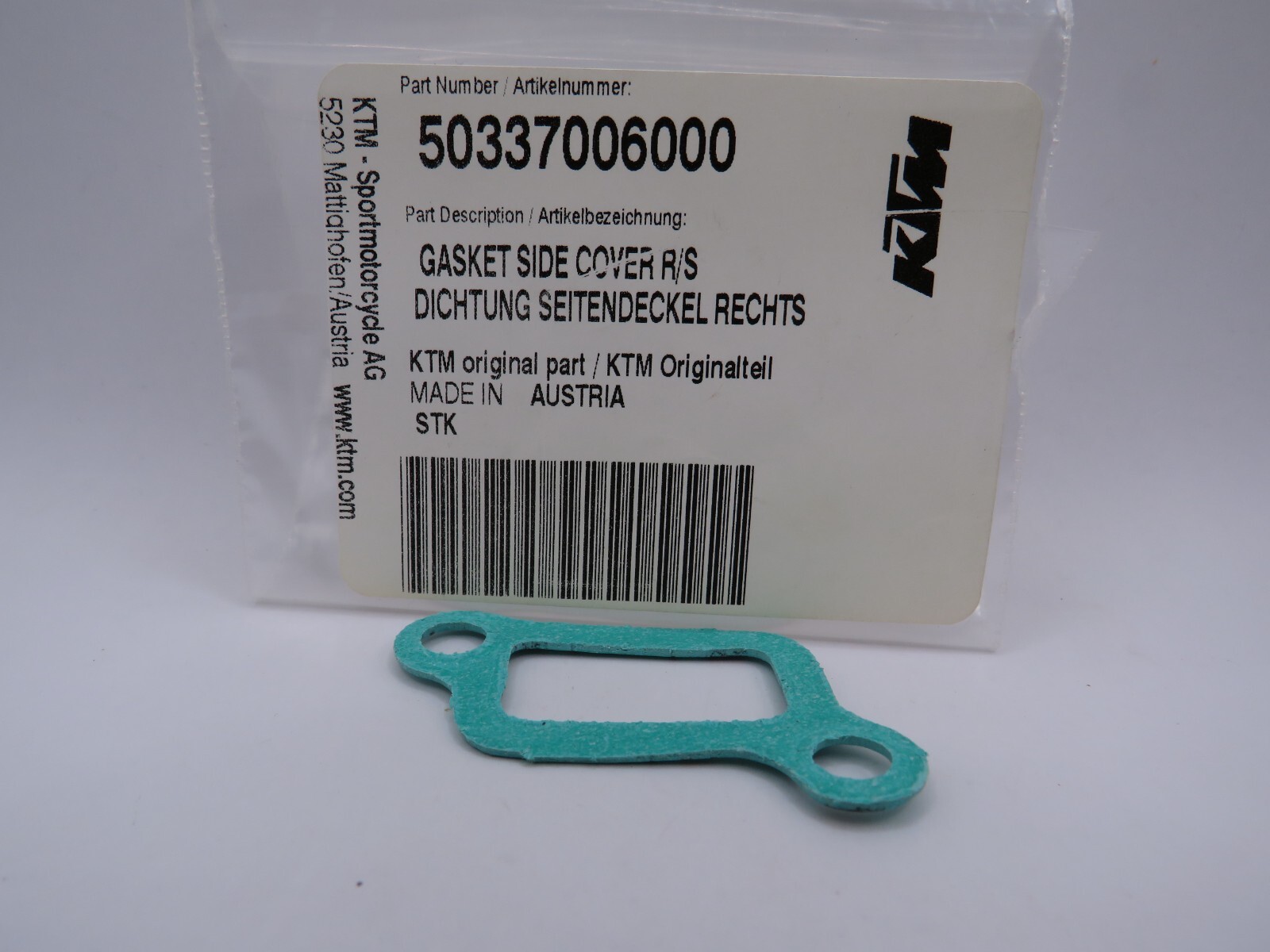 NOS KTM 125 200 EXC MX Supermoto SX SXS OEM Engine Cover Gasket 50337006000